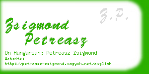 zsigmond petreasz business card